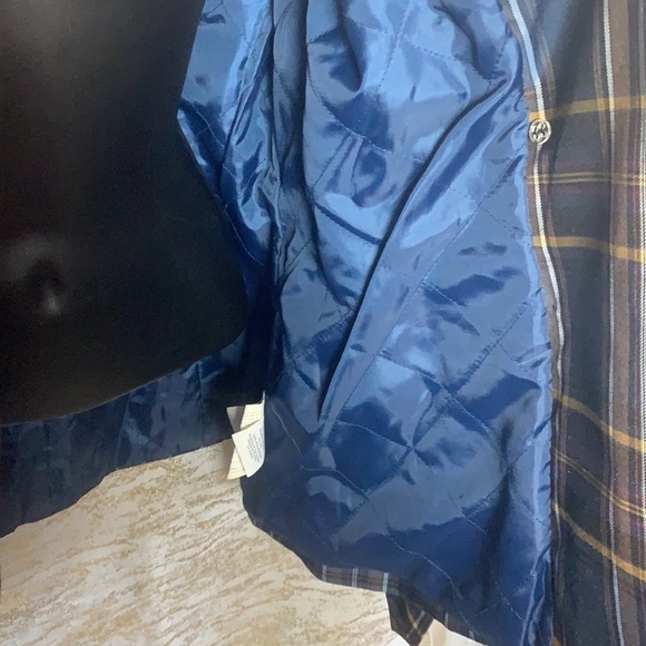 SMART Set navy blue and yellow plaid jacket size L - Picture 11 of 15